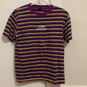Odd Future Purple, Blue, and Yellow Striped Shirt